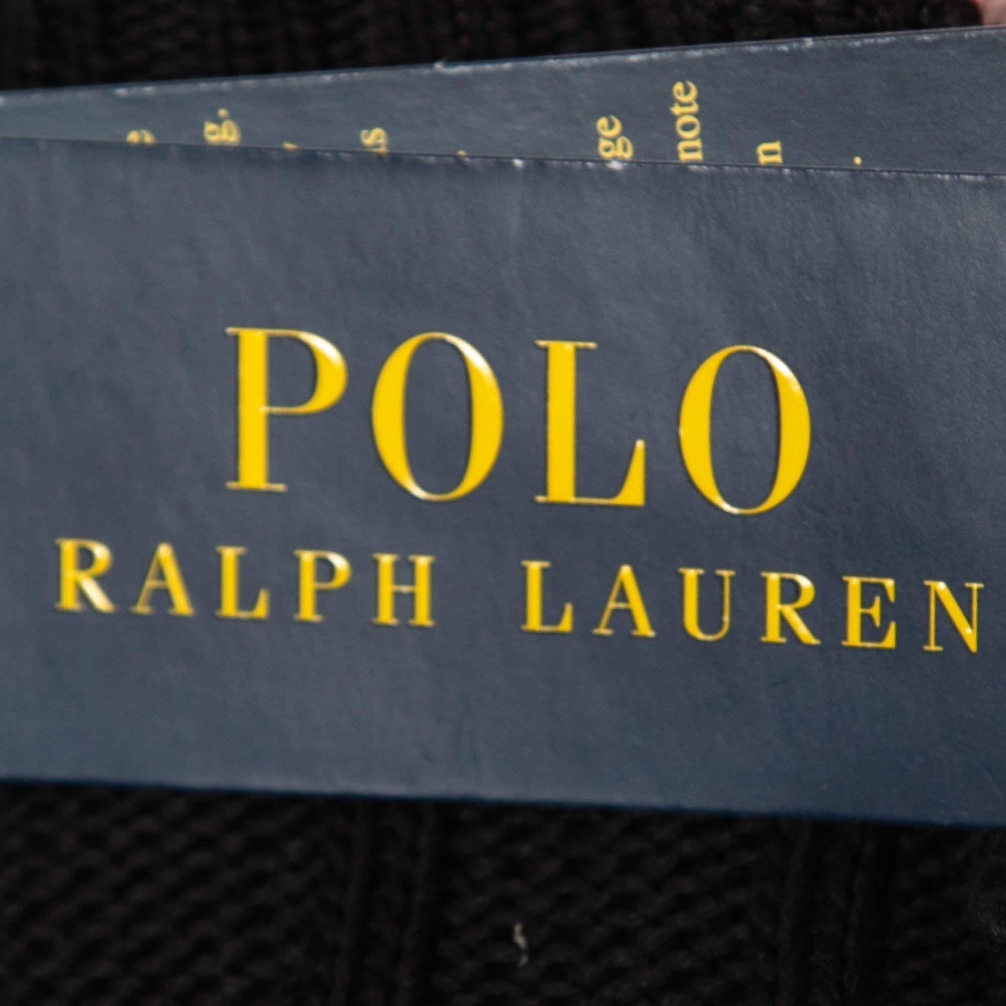 Women's Polo Ralph Lauren Multicolor Cotton Cable Knit Crew Neck Sweater L