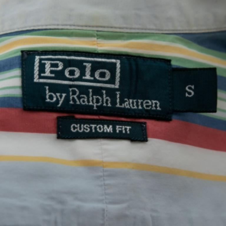 Grigio Polo Ralph Lauren - Camicia button down in cotone a righe multicolore S in vendita