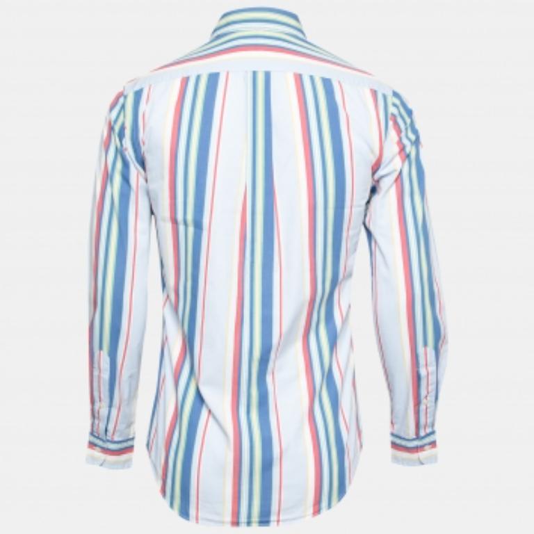 Uomo Polo Ralph Lauren - Camicia button down in cotone a righe multicolore S in vendita