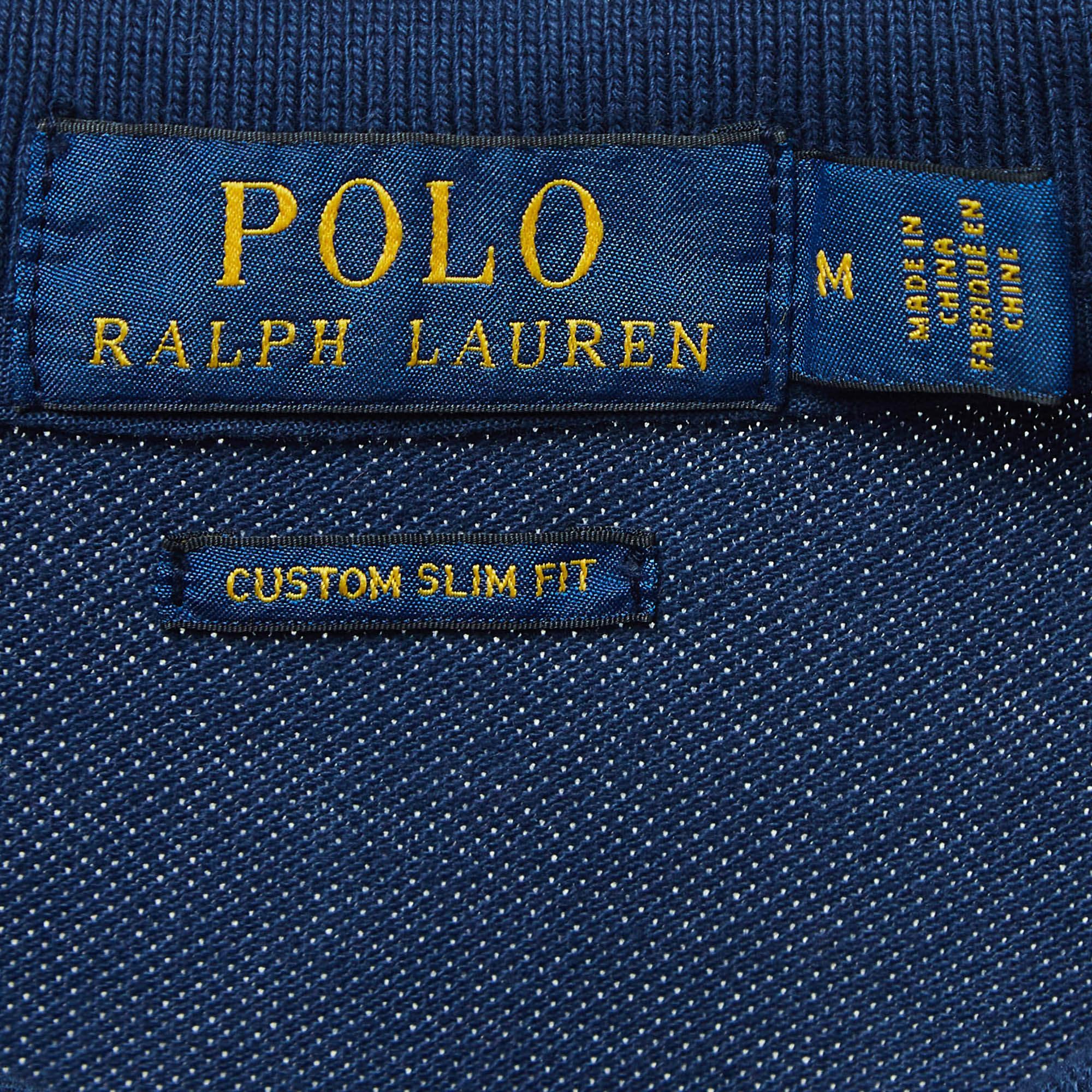 Polo Ralph Lauren Multicolor Tie-Dye Ombre Cotton Knit Polo T-Shirt M In Fair Condition For Sale In Dubai, Al Qouz 2