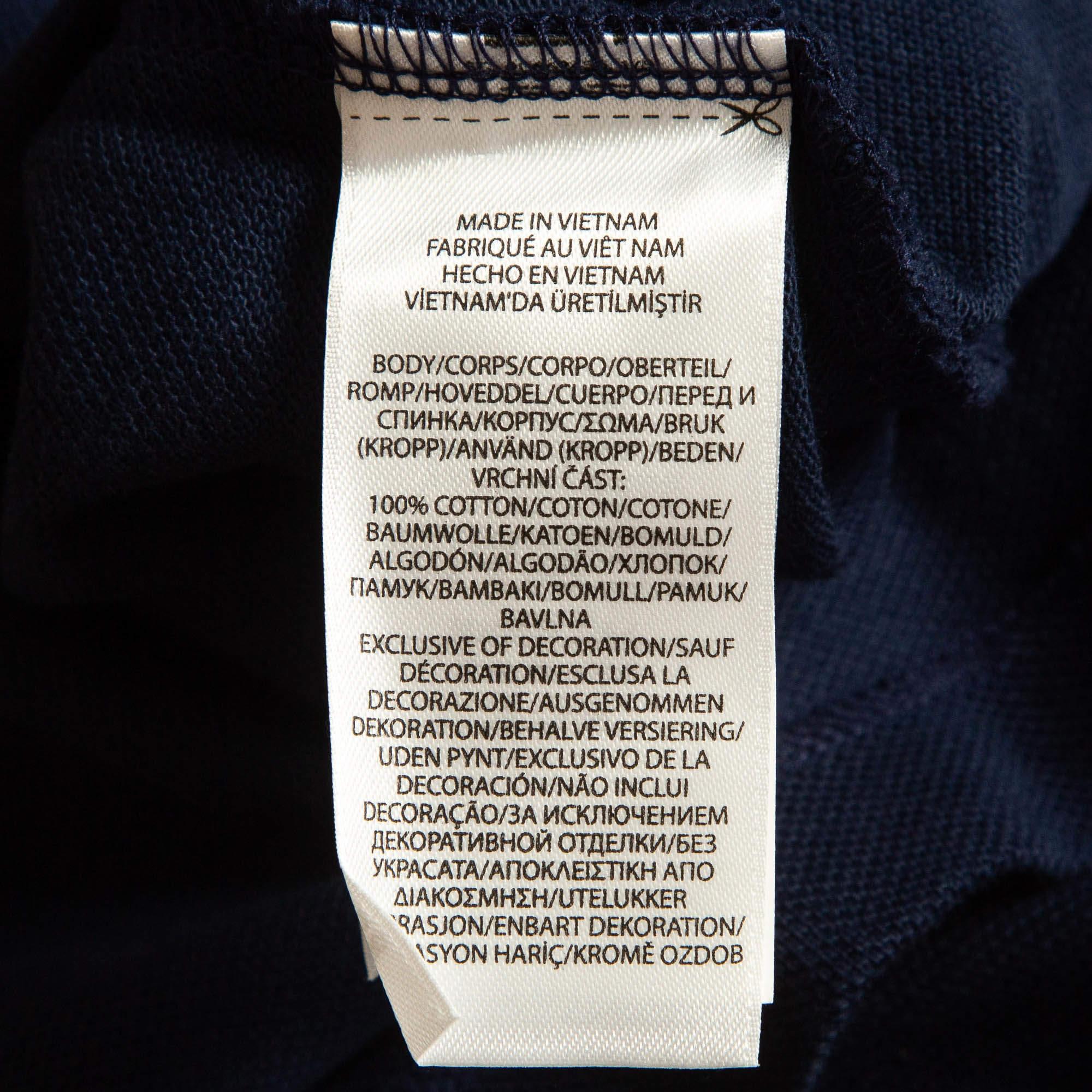 Polo Ralph Lauren Navy Blue Contrast Trim Cotton Pique Polo T-Shirt XXL For Sale 1