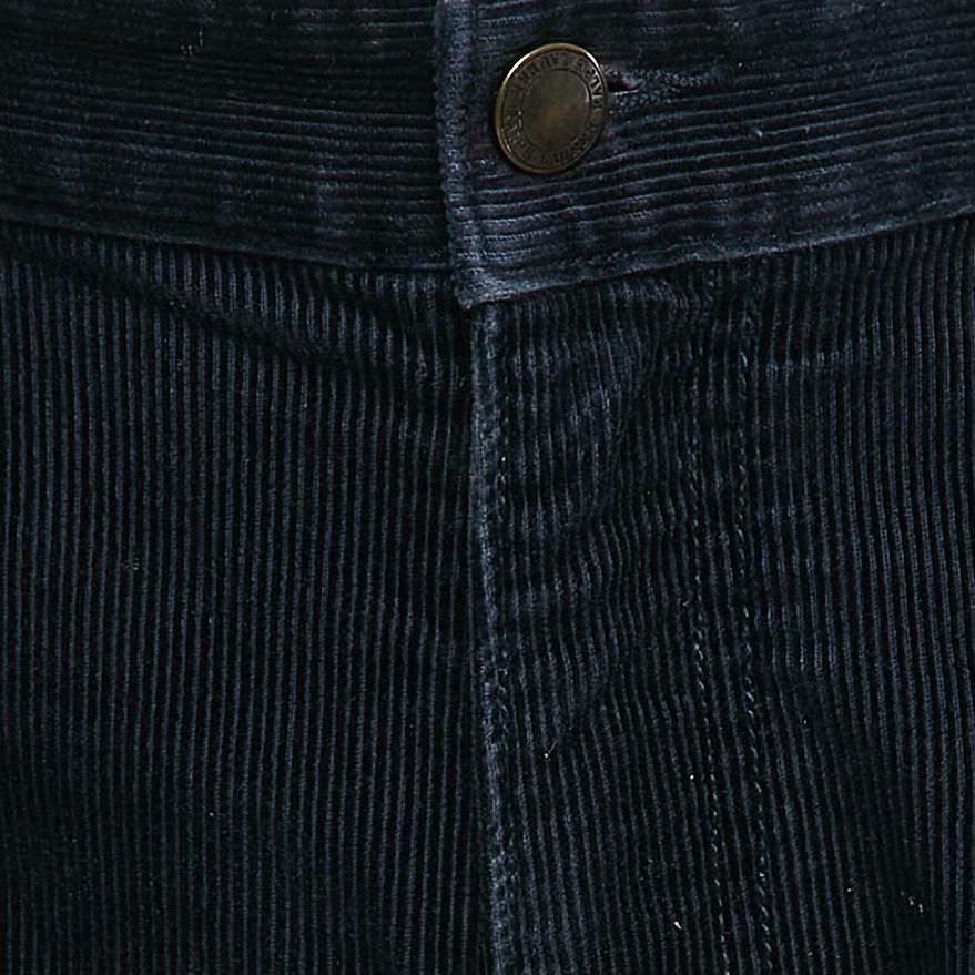 Black Polo Ralph Lauren Navy Blue Corduroy Trousers L For Sale