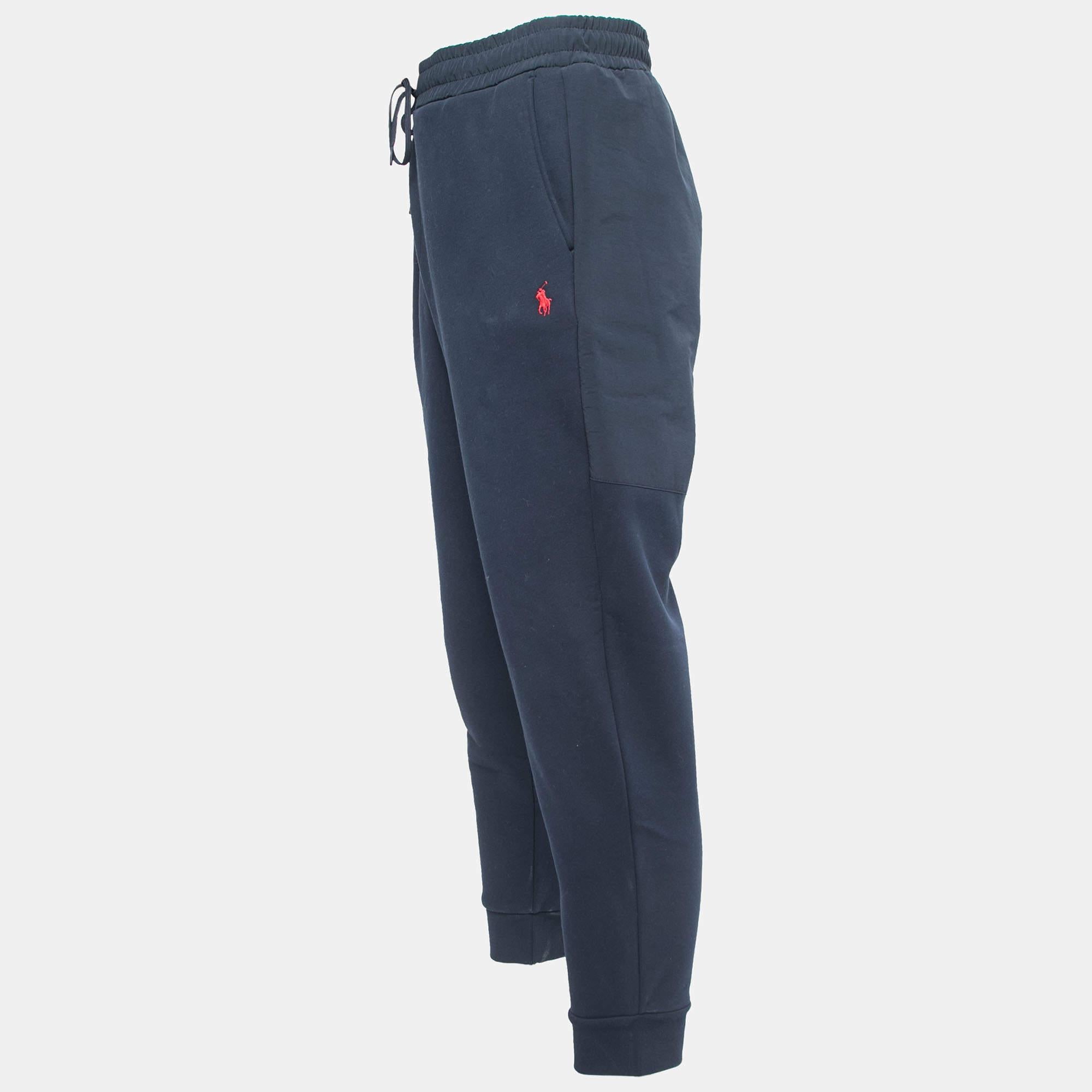 Polo Ralph Lauren Marineblaue Aviatr-Jogginghose aus Baumwollmischung XL im Angebot 3