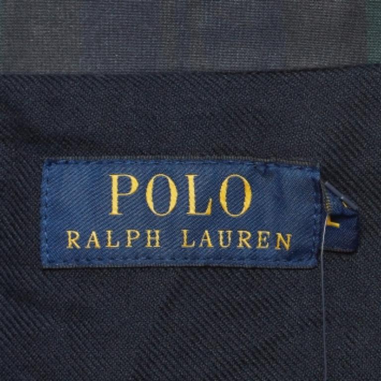 Polo Ralph Lauren Manteau de marche Beaufort en coton à carreaux bleu marine/vert L Bon état - En vente à Dubai, Al Qouz 2