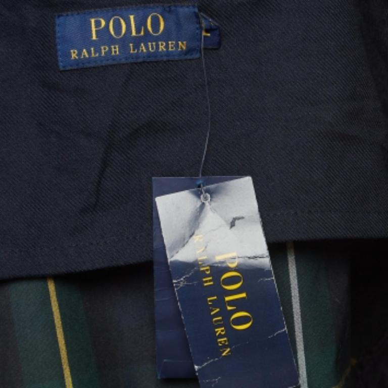 Polo Ralph Lauren Manteau de marche Beaufort en coton à carreaux bleu marine/vert L Pour hommes en vente