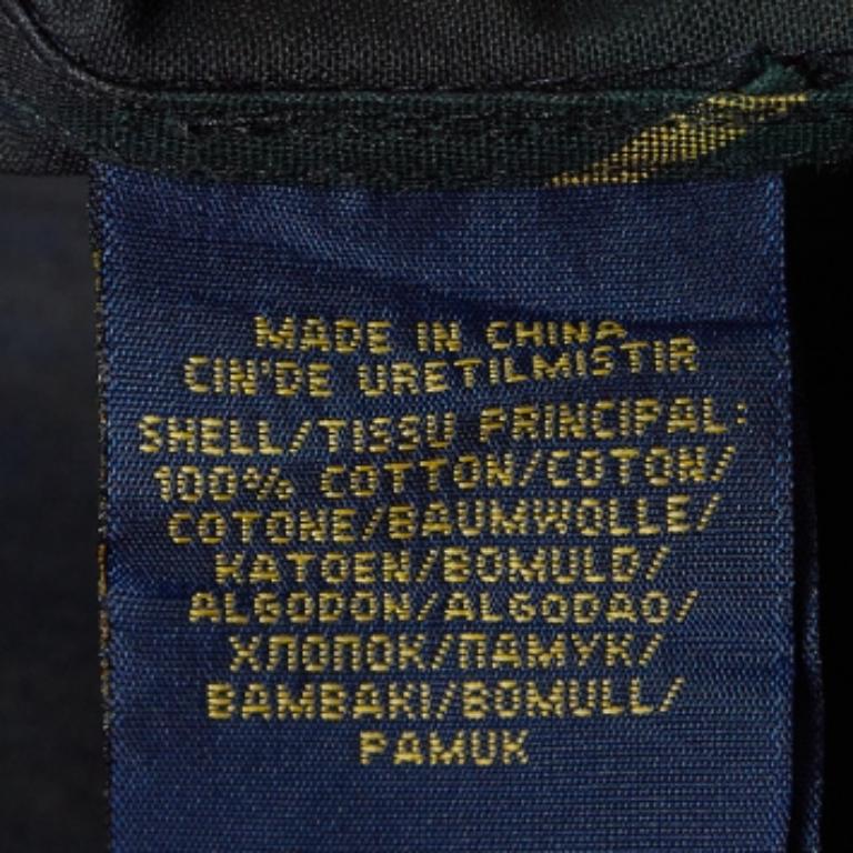 Polo Ralph Lauren Manteau de marche Beaufort en coton à carreaux bleu marine/vert L en vente 2