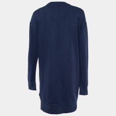 Polo Ralph Lauren Navy Blue Letter Applique Cotton Knit Sweater Dress XS