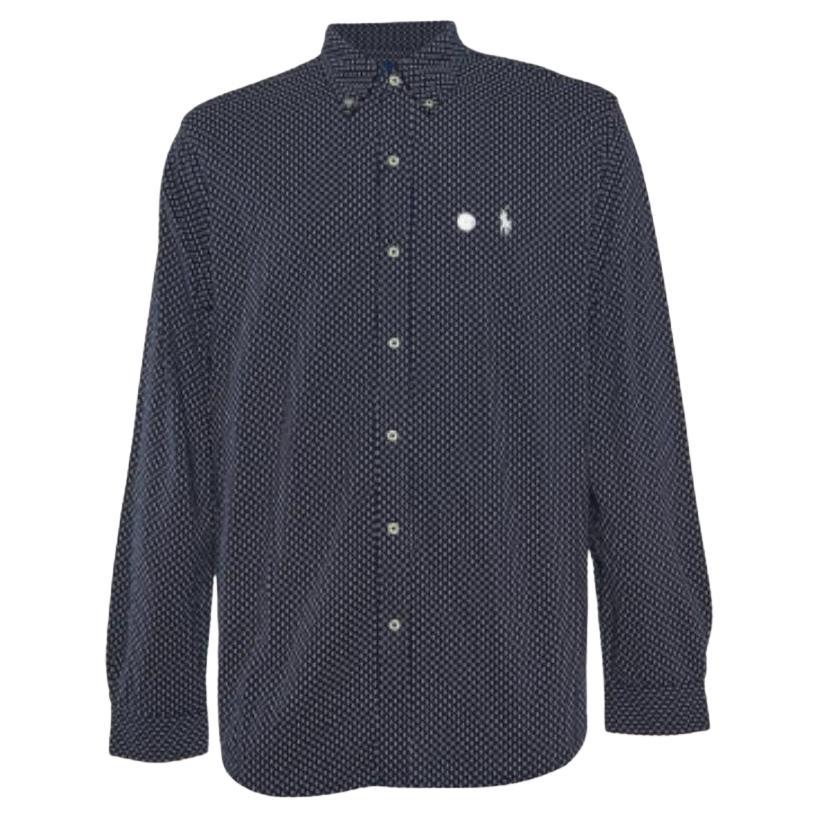 Polo Ralph Lauren Camicia a maniche intere in cotone stampato blu navy XL