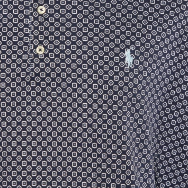 Polo Ralph Lauren Maglietta in cotone stampato blu navy 2XL In condizioni buone in vendita a Dubai, Al Qouz 2