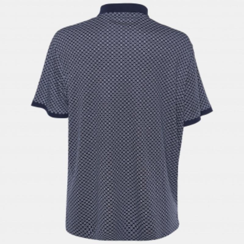 Uomo Polo Ralph Lauren Maglietta in cotone stampato blu navy 2XL in vendita