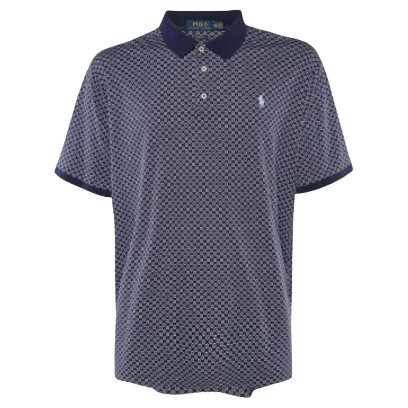 Polo Ralph Lauren Maglietta in cotone stampato blu navy 2XL in vendita