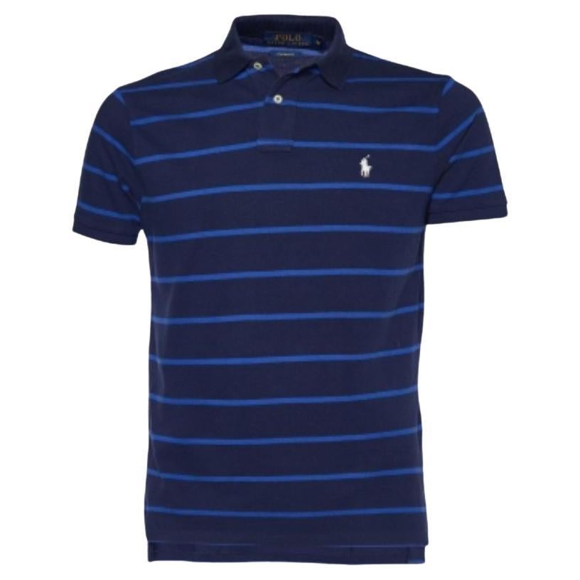 Polo Ralph Lauren - Maglietta in cotone a righe blu navy L.