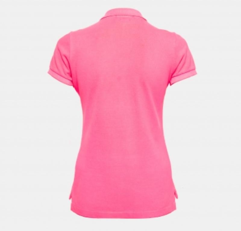 Rosa Polo Ralph Lauren Maglietta in cotone rosa neon T S in vendita