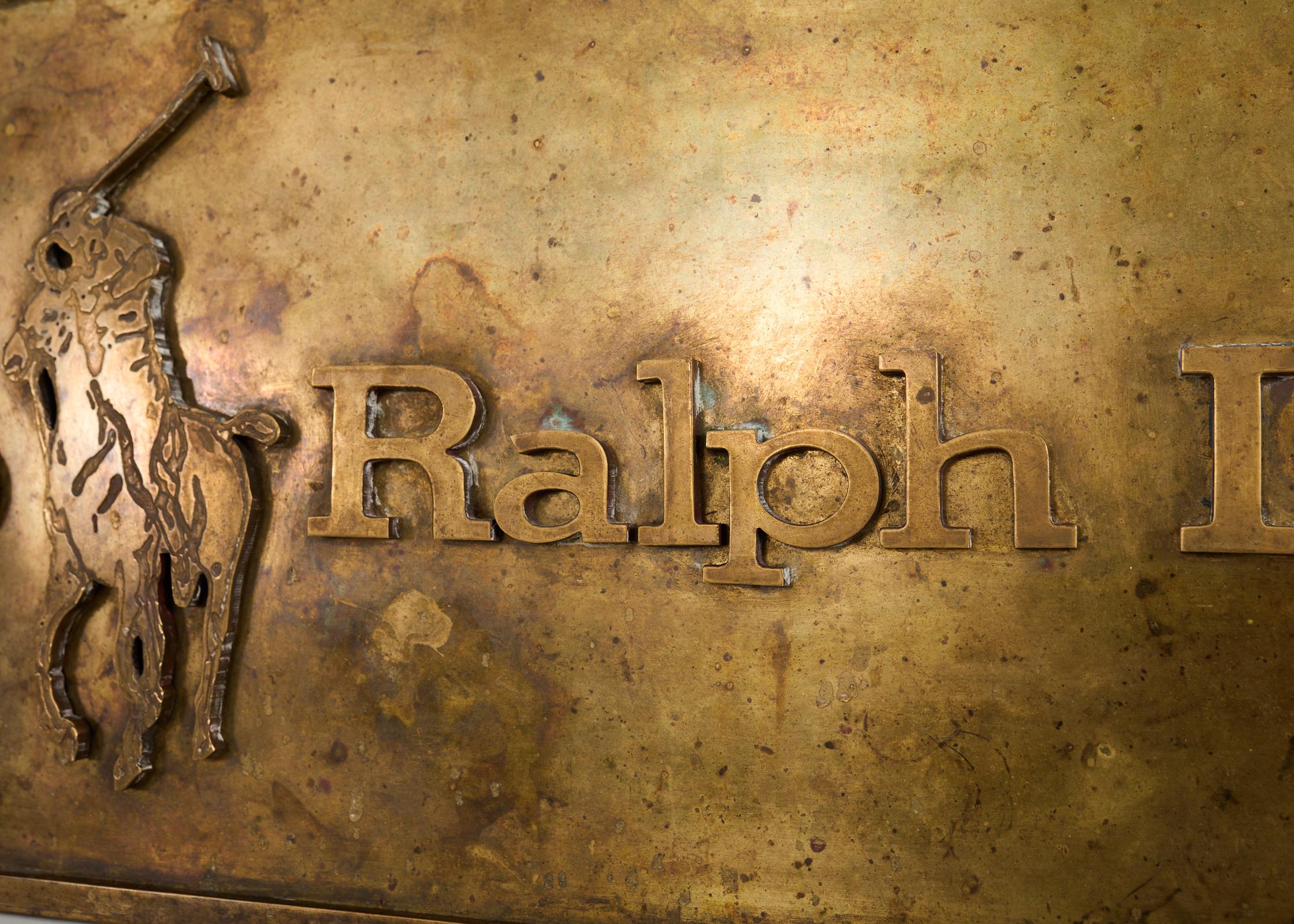 Marquesina de latón patinado para escaparate de Polo Ralph Lauren NYC Patinado en venta
