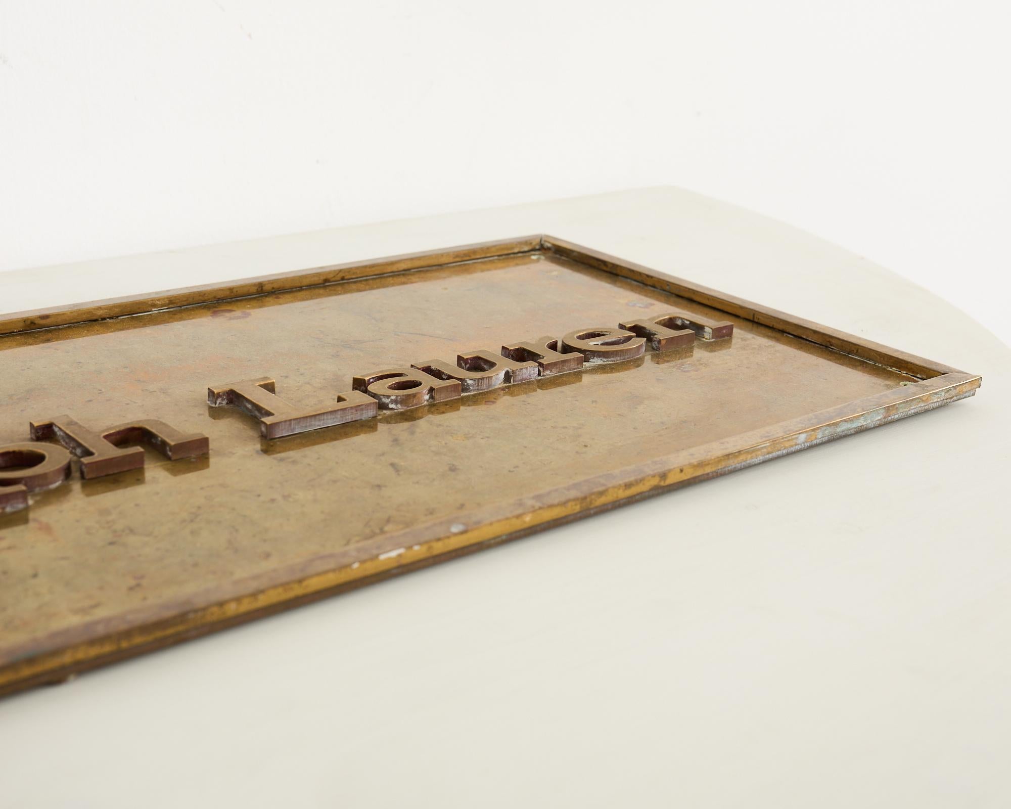 Marquesina de latón patinado para escaparate de Polo Ralph Lauren NYC Latón en venta