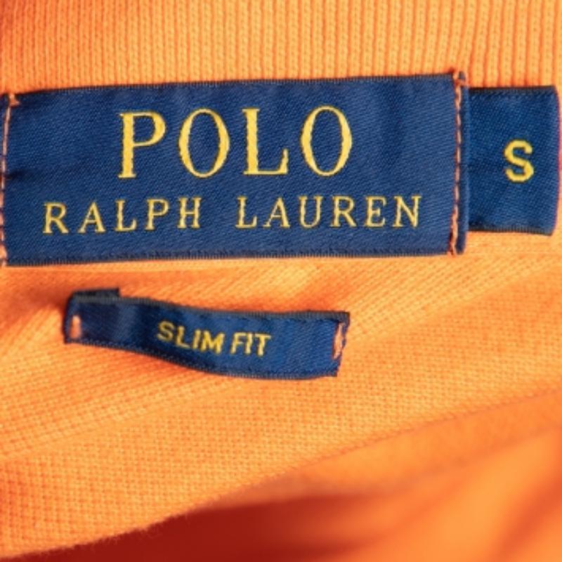 Polo Ralph Lauren Orange Cotton Piqué Polo T-Shirt S For Sale 2