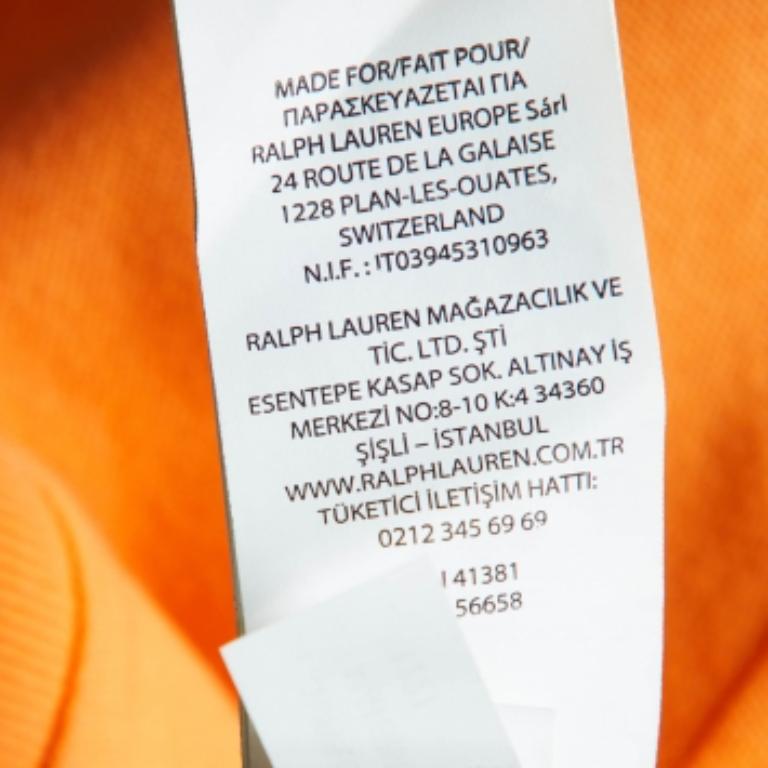 Polo Ralph Lauren Naranja Algodón Elástico Polo Slim Fit M en venta 2