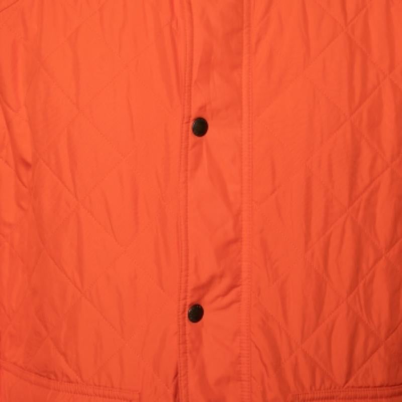 De los hombres Polo Ralph Lauren Orange Synthetic Quilted Cadwell Bomber Jacket XL en venta