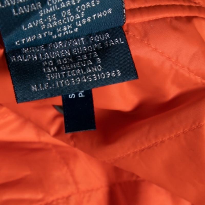 Polo Ralph Lauren Orange Synthetic Quilted Cadwell Bomber Jacket XL en venta 1