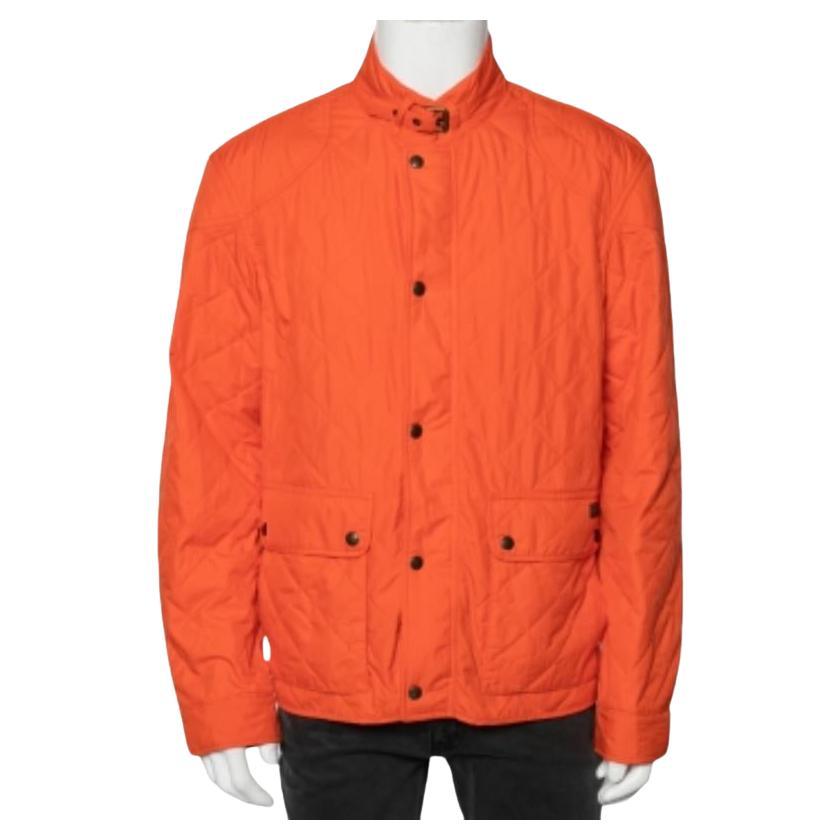 Polo Ralph Lauren Orange Synthetic Quilted Cadwell Bomber Jacket XL en venta