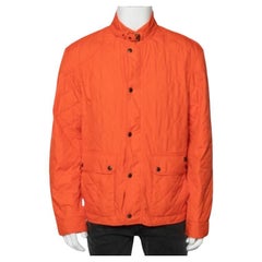 Polo Ralph Lauren Orange Synthetic Quilted Cadwell Bomber Jacket XL