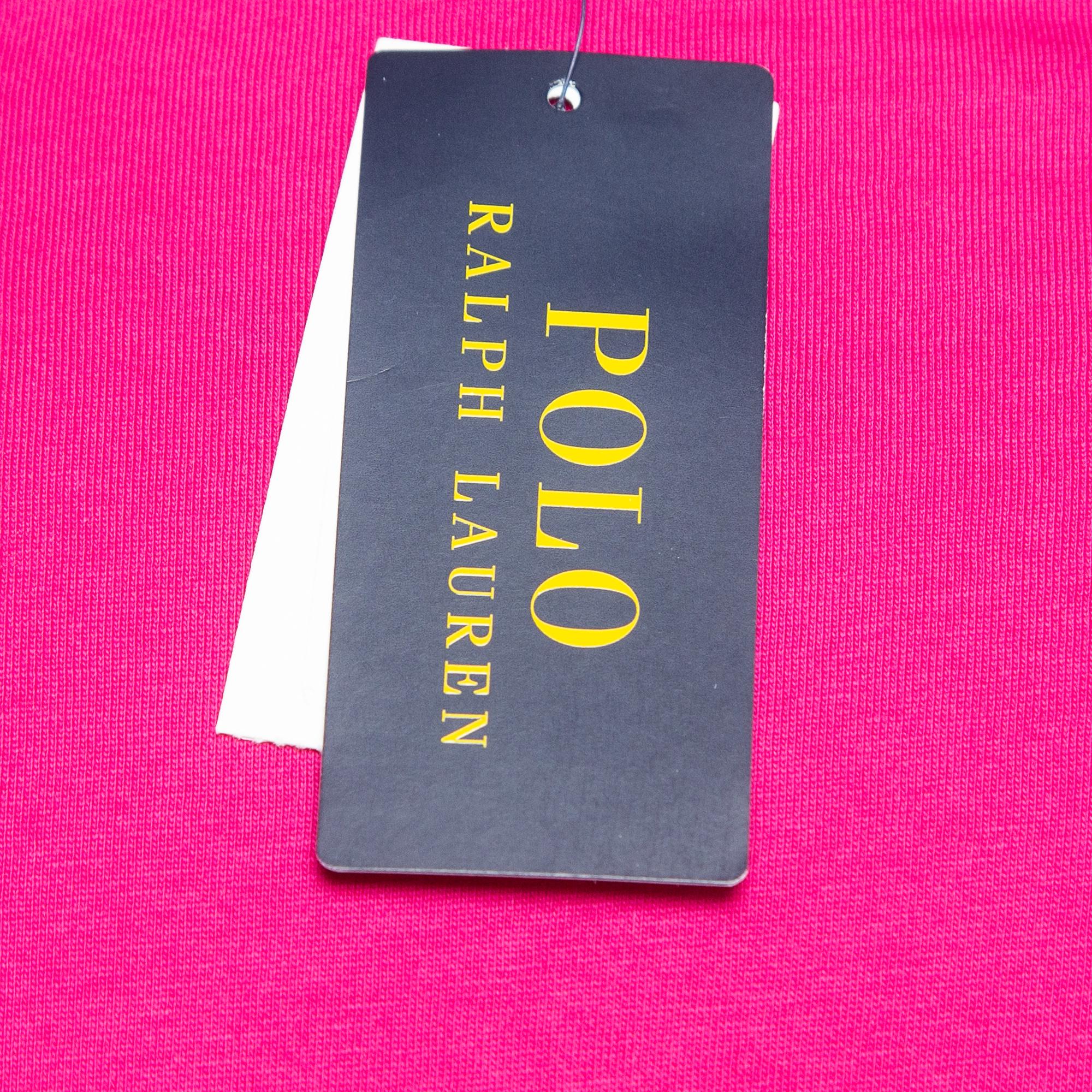 Men's Polo Ralph Lauren Pink/Blue Cotton Classic Fit Long Sleeve T-Shirt M For Sale