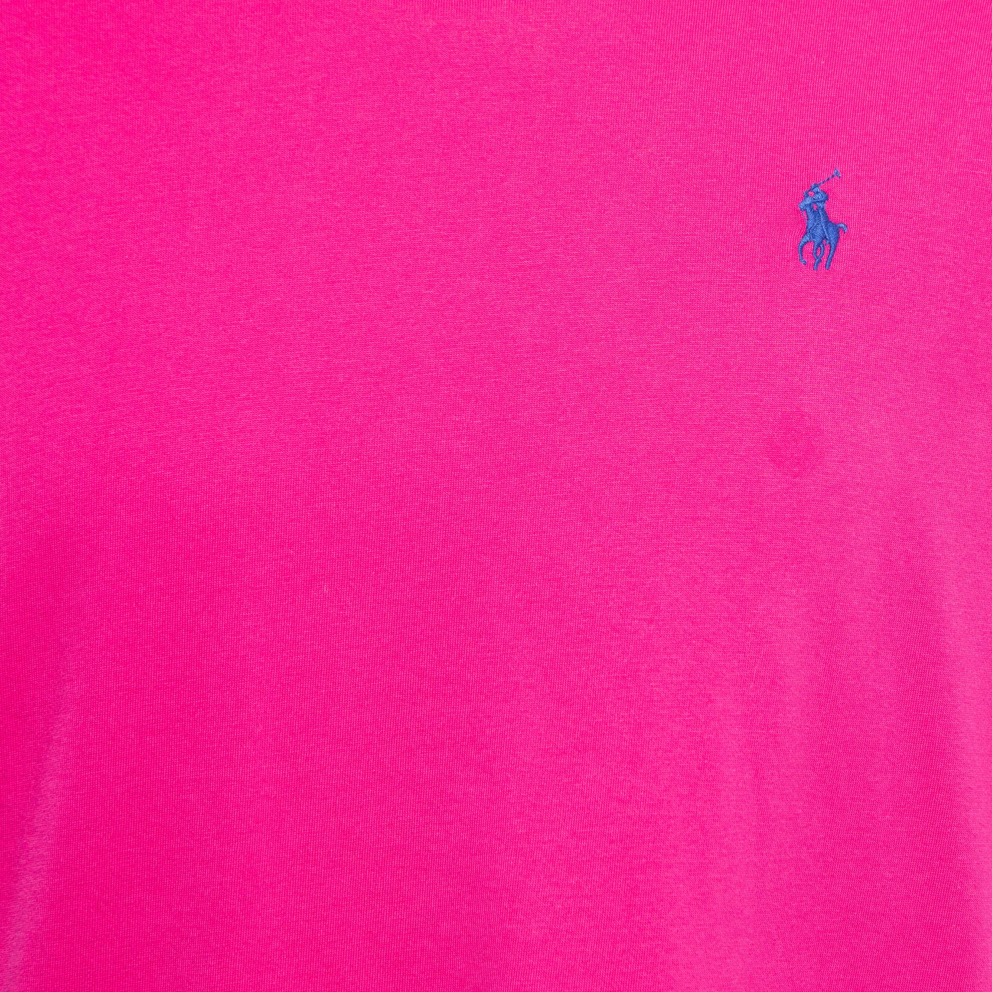Polo Ralph Lauren Pink/Blue Cotton Classic Fit Long Sleeve T-Shirt M For Sale 1