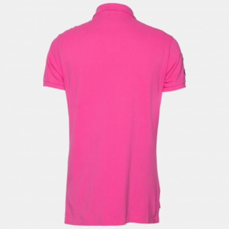 Polo Ralph Lauren Pink Cotton Pique Custom Fit Polo T-Shirt M For Sale 2