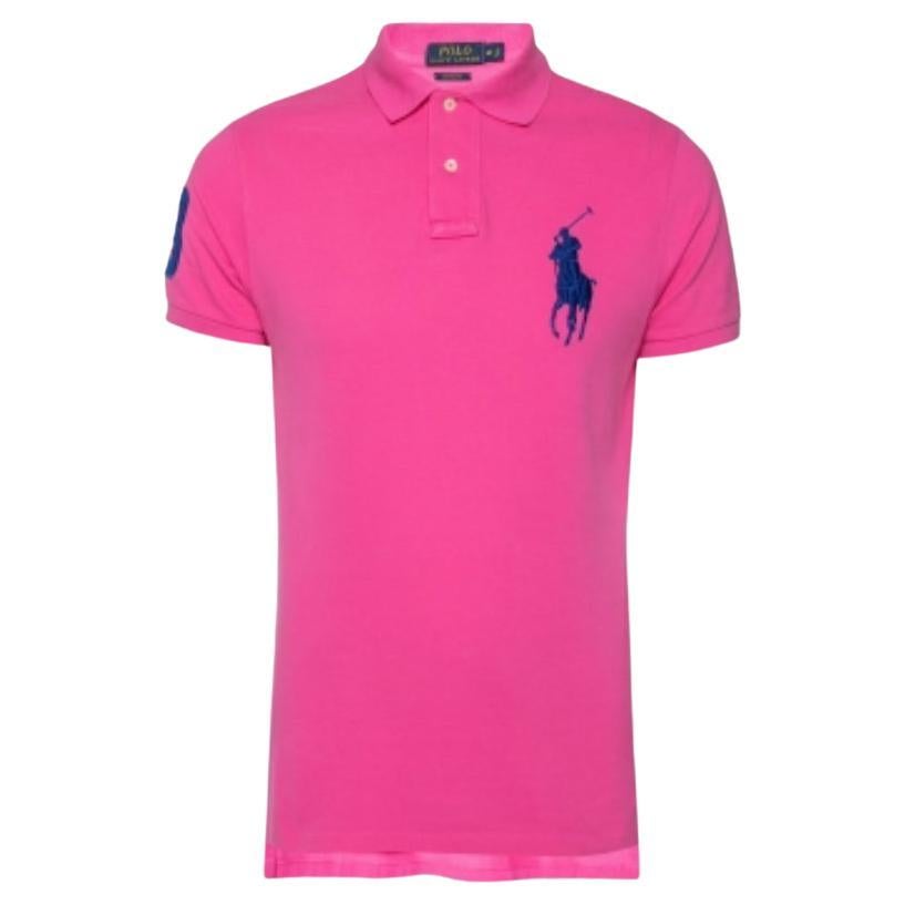 Polo Ralph Lauren Pink Cotton Pique Custom Fit Polo T-Shirt M For Sale