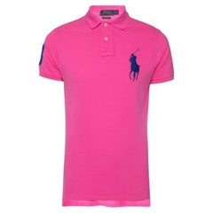 Used Polo Ralph Lauren Pink Cotton Pique Custom Fit Polo T-Shirt M