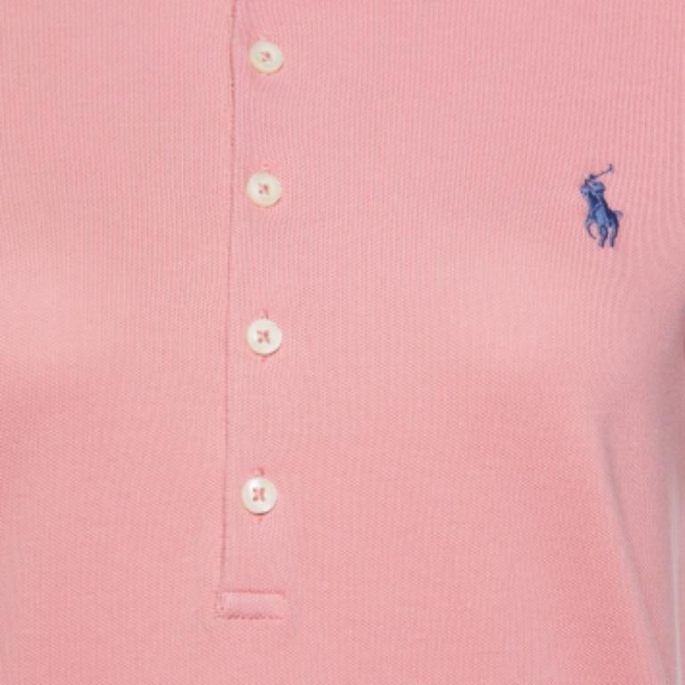 Polo Ralph Lauren Rosa Algodón Piqué Slim Fit Polo M 4