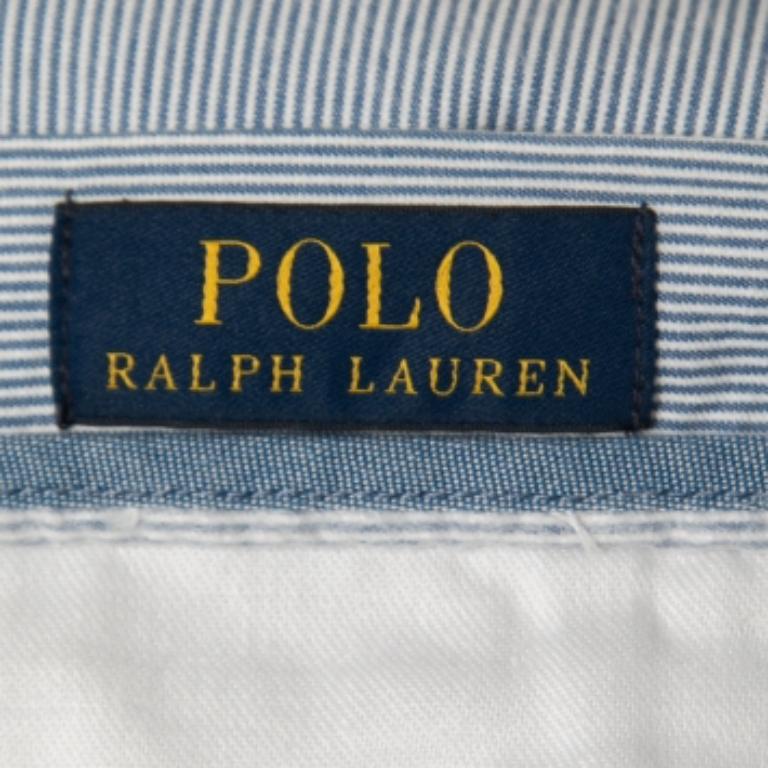 Polo Ralph Lauren Pinstripe M-One Motif brodé Short en coton M Taille 33