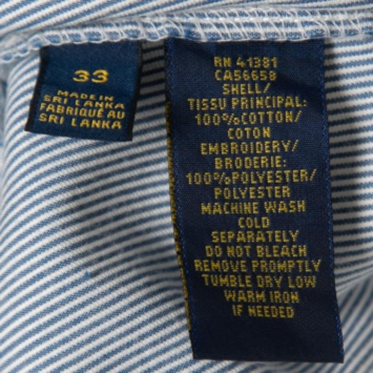 Polo Ralph Lauren Pinstripe M-One Motif brodé Short en coton M Taille 33