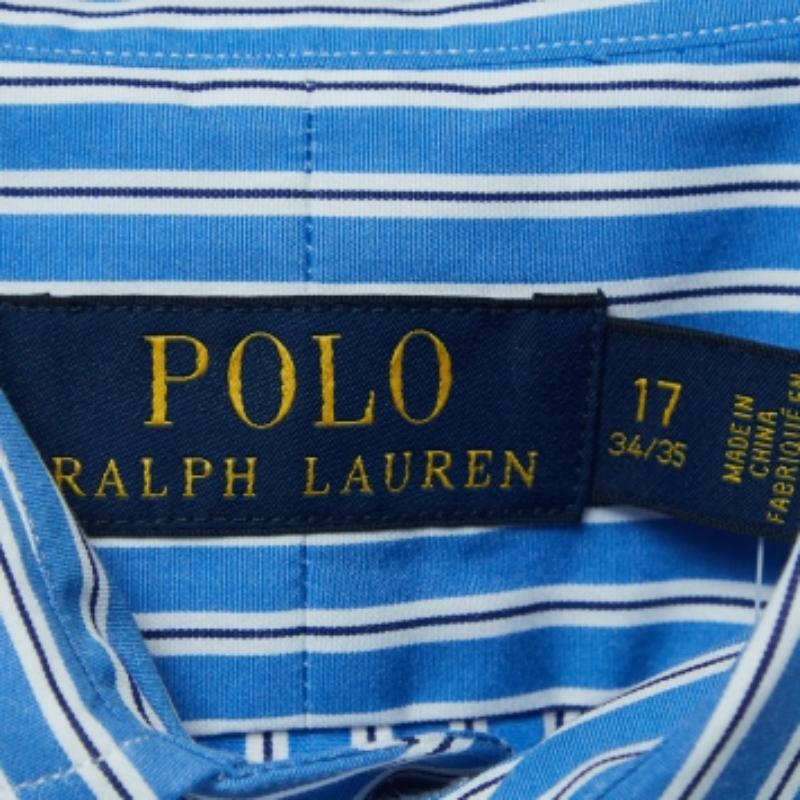 Polo Ralph Lauren - Camicia con bottoni in cotone gessato XXL In condizioni buone in vendita a Dubai, Al Qouz 2