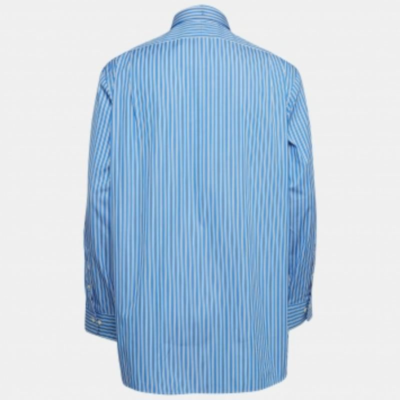 Uomo Polo Ralph Lauren - Camicia con bottoni in cotone gessato XXL in vendita