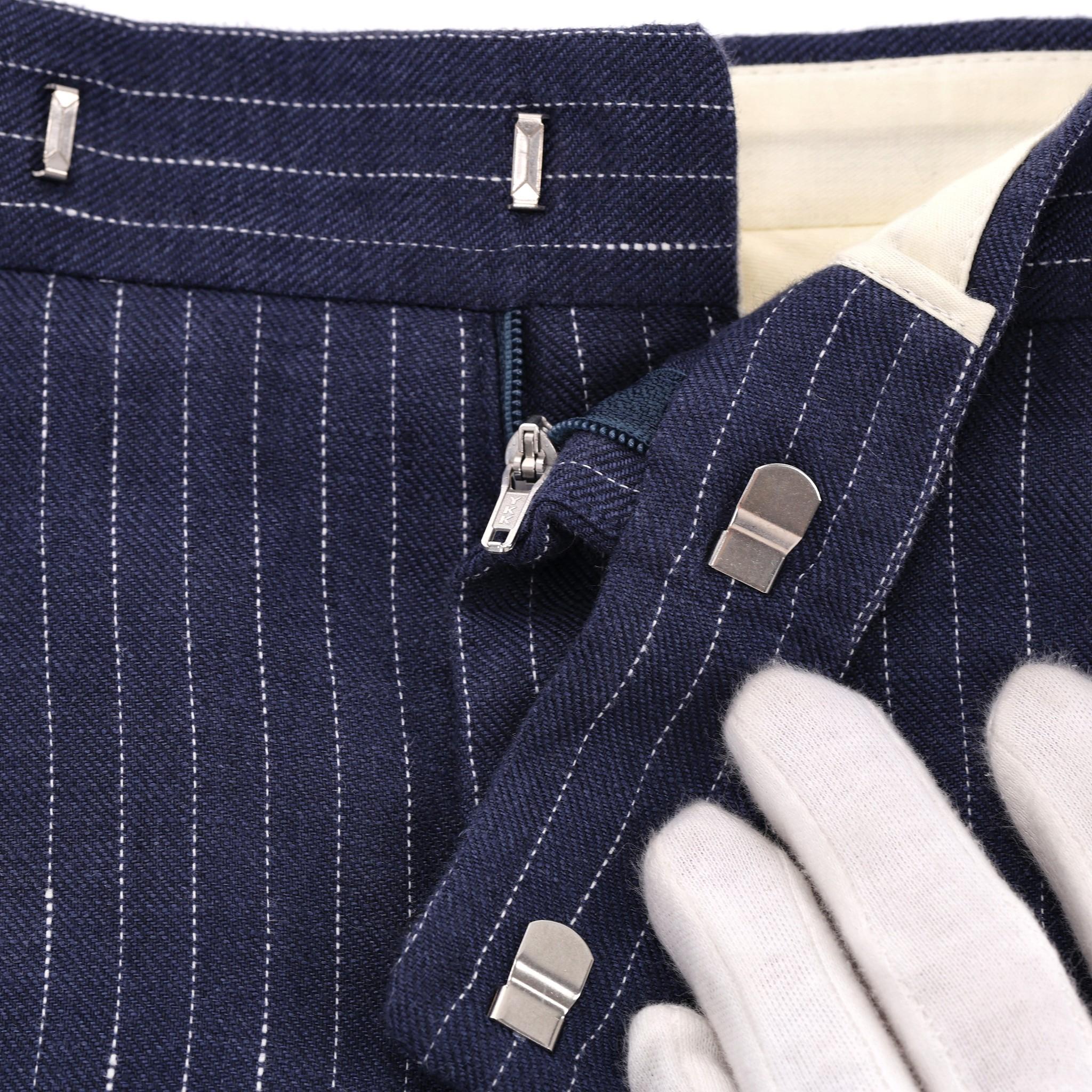 Women's Polo Ralph Lauren Pinstripe Linen Trousers For Sale