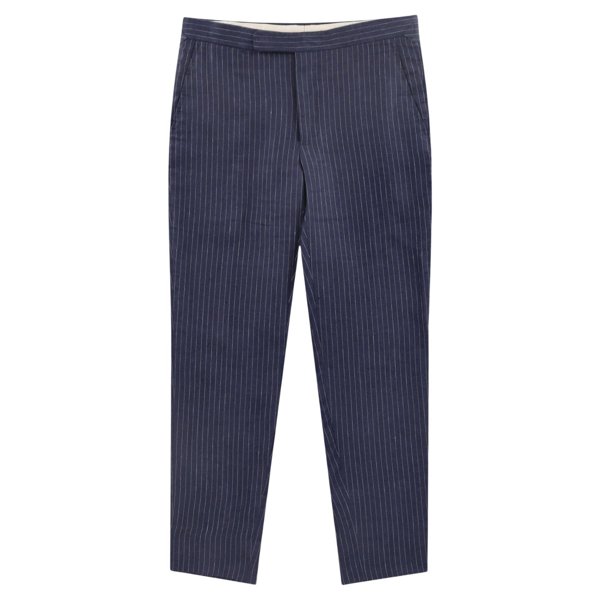 Polo Ralph Lauren Pinstripe Linen Trousers For Sale