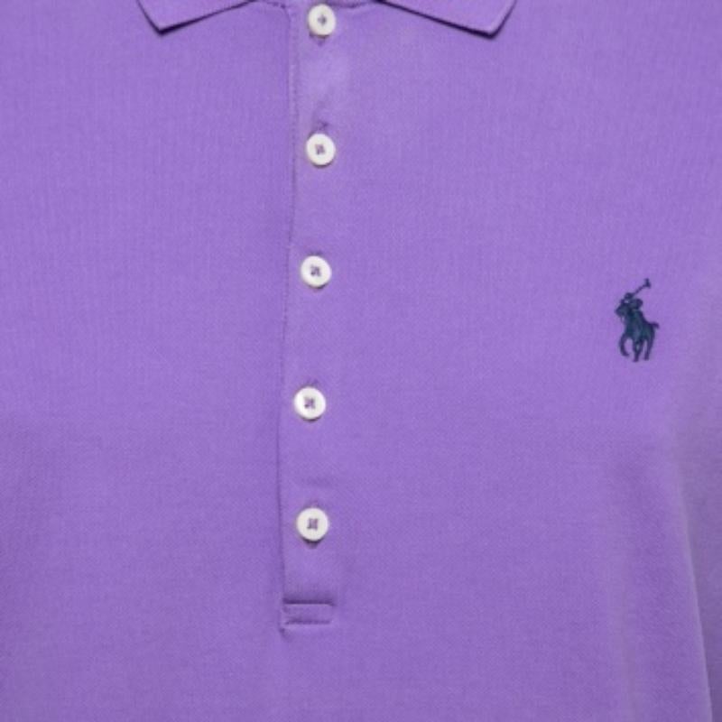 Polo Ralph Lauren Purple Cotton Pique Polo T-Shirt L Púrpura en venta