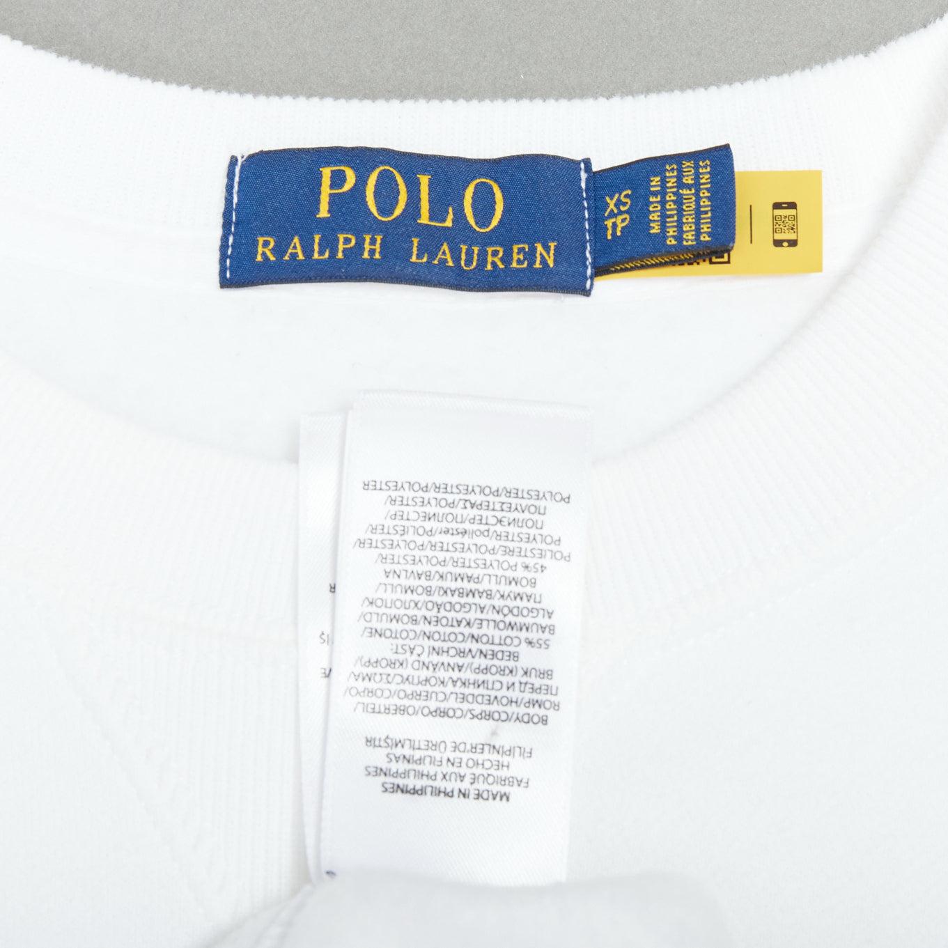 POLO RALPH LAUREN red bear print white cotton blend pullover XS For Sale 3