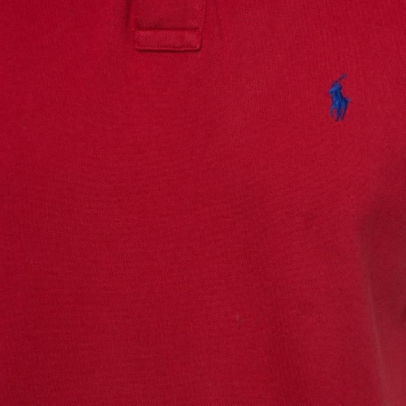 De los hombres Polo Ralph Lauren Polo de piqué de algodón rojo L en venta