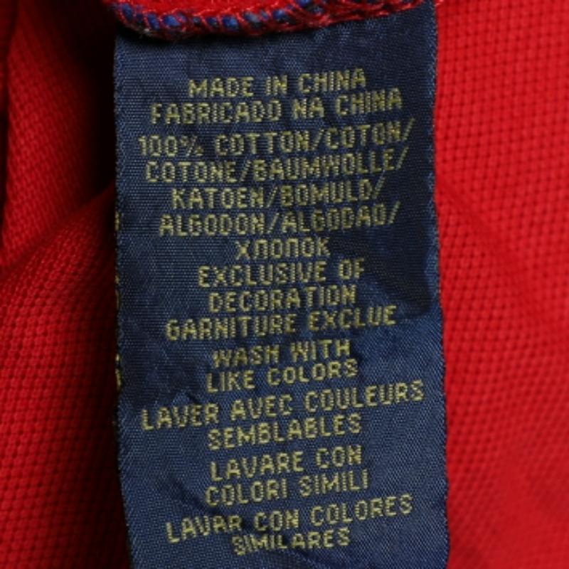 Men's Polo Ralph Lauren Red Cotton Pique Polo T-Shirt XXL For Sale