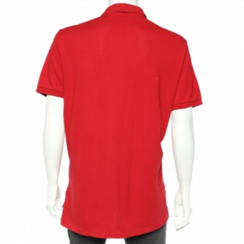Polo Ralph Lauren Red Cotton Pique Polo T-Shirt XXL For Sale 1