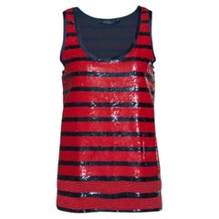Polo Ralph Lauren Camiseta de tirantes con lentejuelas rojo y azul marino S