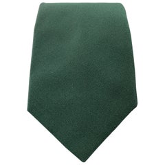 Retro POLO RALPH LAUREN Solid Forest Green Silk Twill Tie
