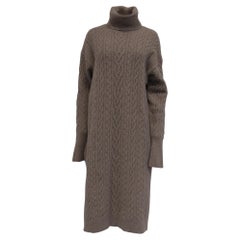 Polo Ralph Lauren Turtleneck Midi Dress in Brown Wool