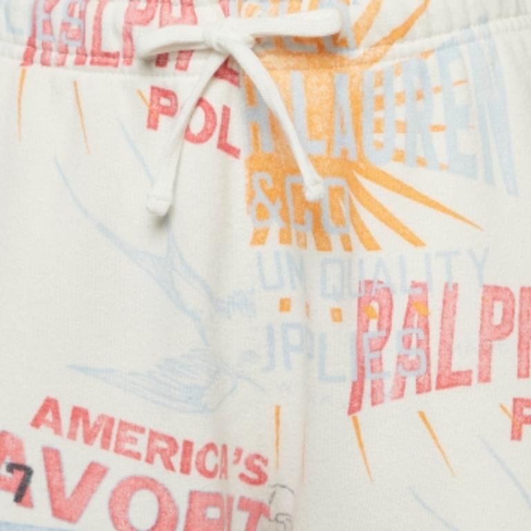 De las mujeres Polo Ralph Lauren Pantalón atlético de forro polar con estampado gráfico blanco S en venta