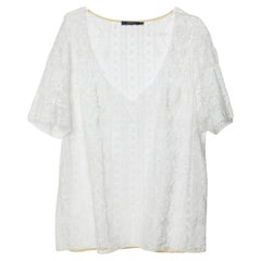 Polo Ralph Lauren Blusa blanca de encaje con cuello en V M