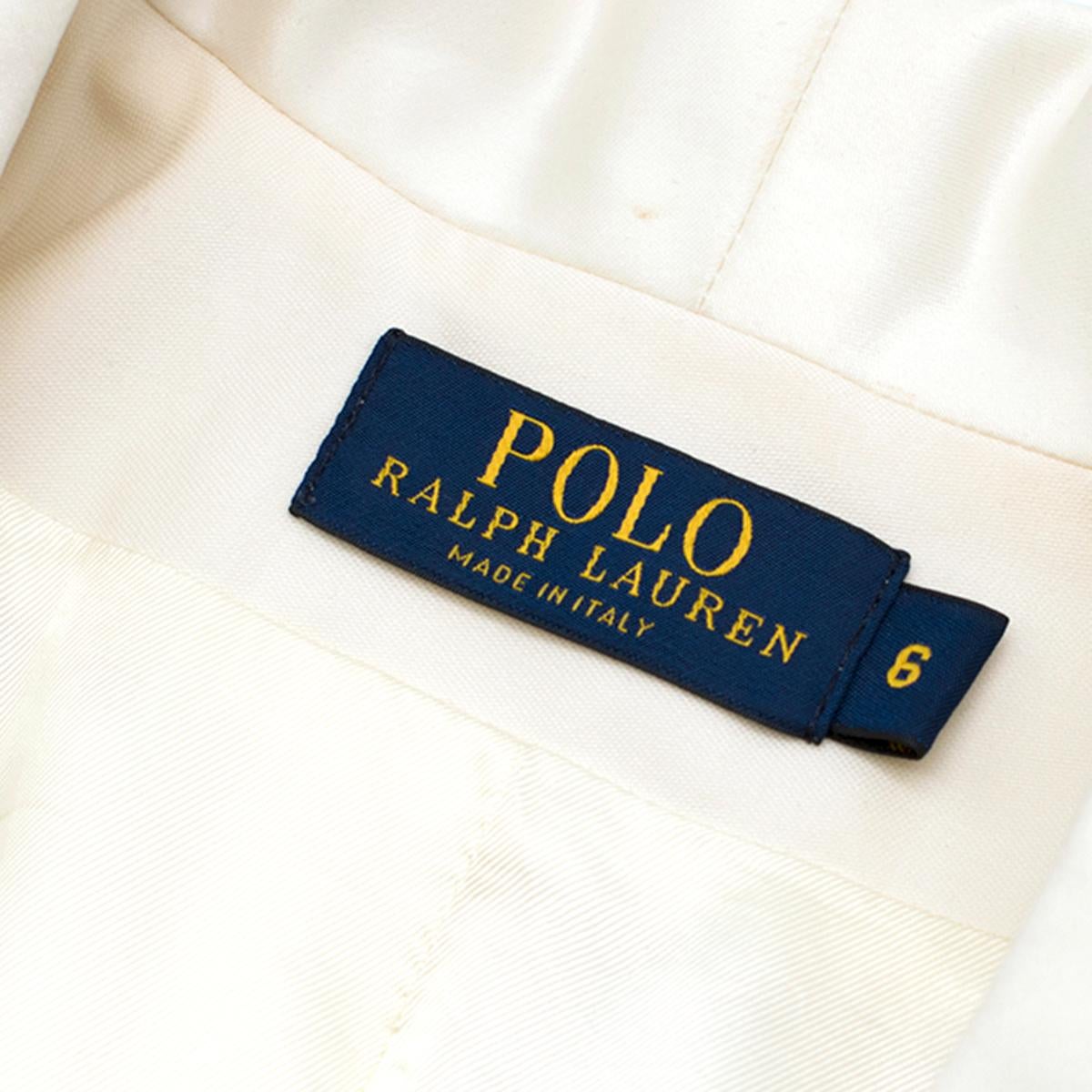 Polo Ralph Lauren White Wool Blazer 6 UK In Excellent Condition In London, GB
