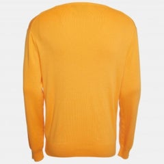 Polo Ralph Lauren Yellow Logo Embroidered Pima Cotton Slim Fit Sweater L