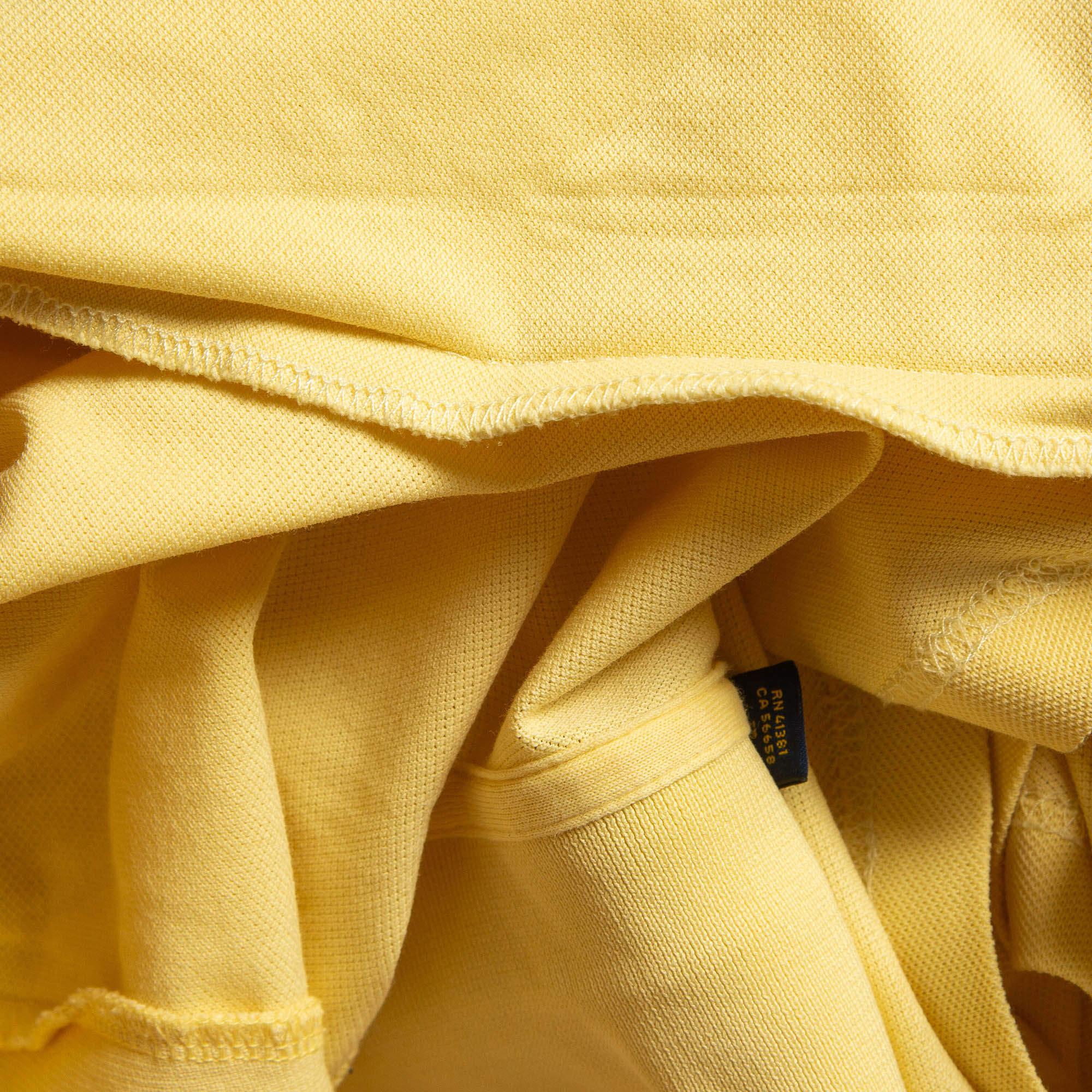 Men's Polo Ralph Lauren Yellow Pique Knit Polo T-Shirt XXL For Sale